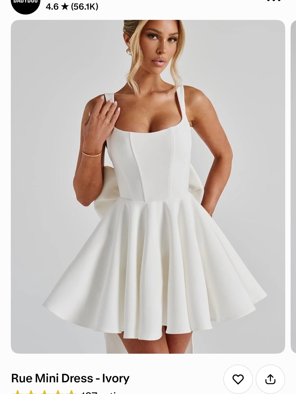 Rue Mini dress BABY BOO white mini dress NWT